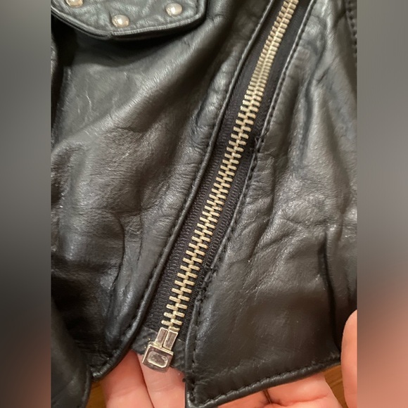 Vintage 80s CHIA Black Leather Moto Bra Top Motorcycle Punk M - Picture 7 of 7